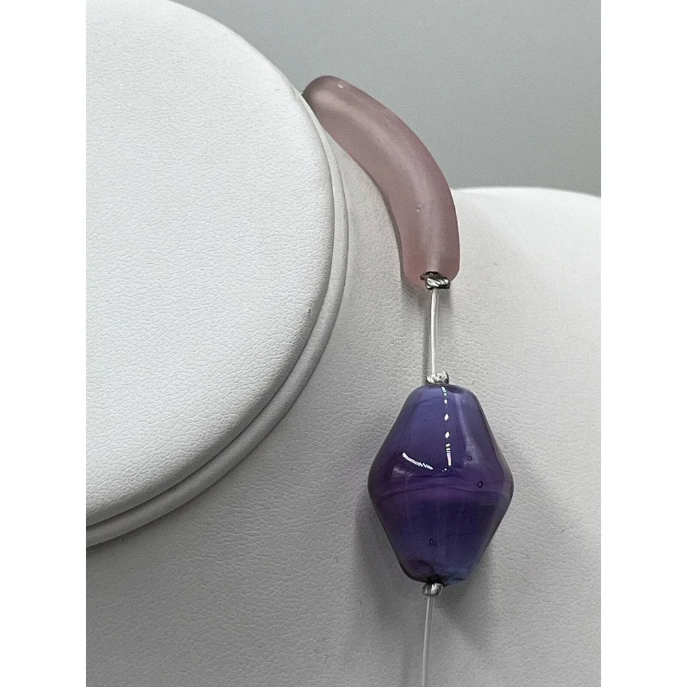 Sent Designers Marina Susanna Murano Handmade Purple‎ Italy Handcrafted Necklace